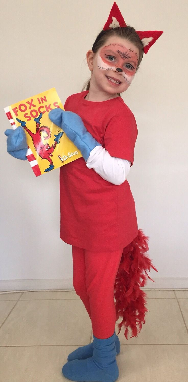 DIY Dr Seuss Costumes
 Fox in socks costume …