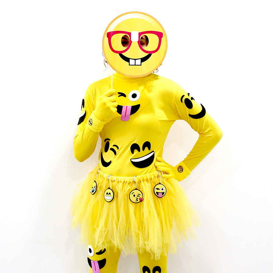 DIY Emoji Costume
 Emoji Stick Props