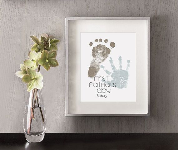 Diy First Father'S Day Gift Ideas
 First Father s Day Art Print Personalized Hand and Foot