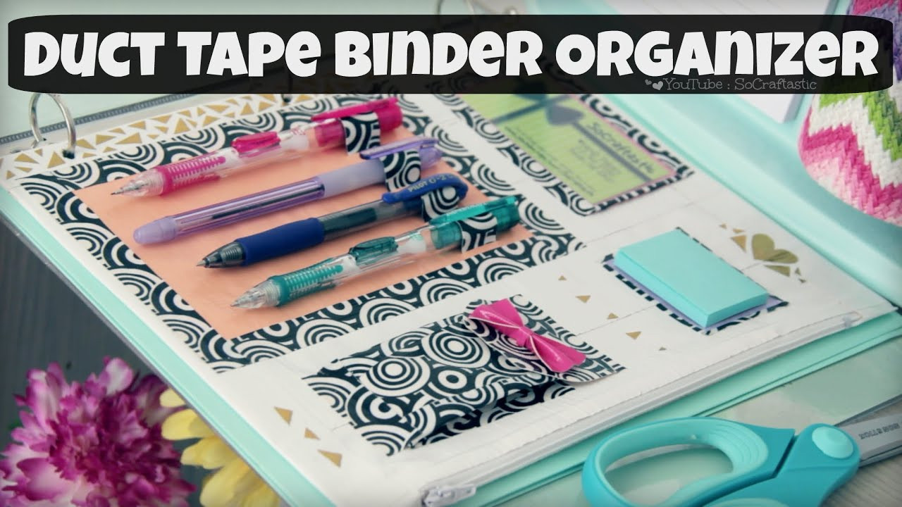 DIY Folder Organizer
 DIY BINDER ORGANIZER Duct Tape Zipper Pouch & Pen Holder