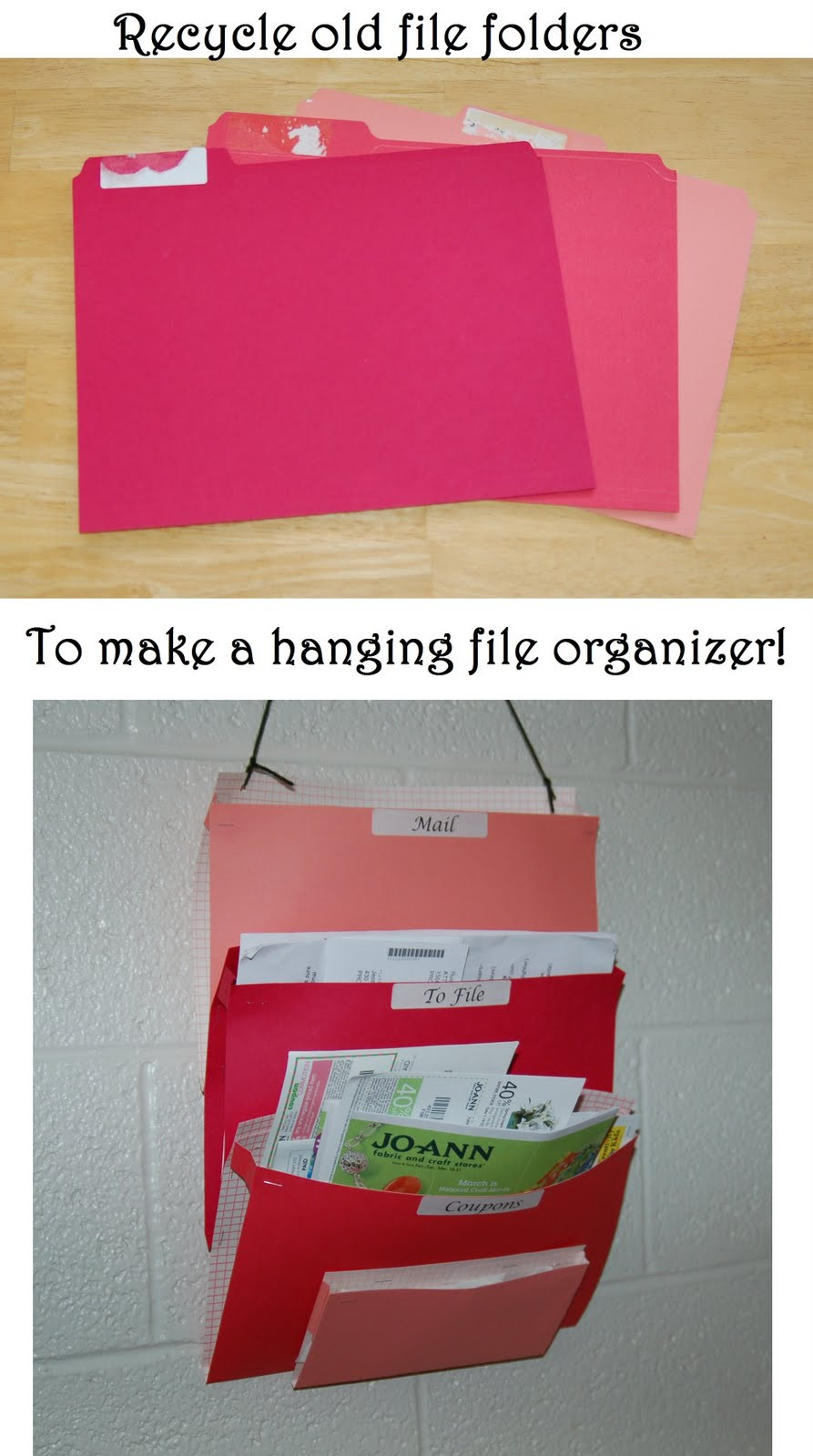 DIY Folder Organizer
 Living the Craft Life DIY hanging folder organizer Tutorial