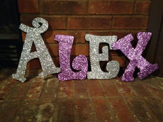 DIY Glitter Wooden Letters
 Full name in glitter wooden letters Custom made