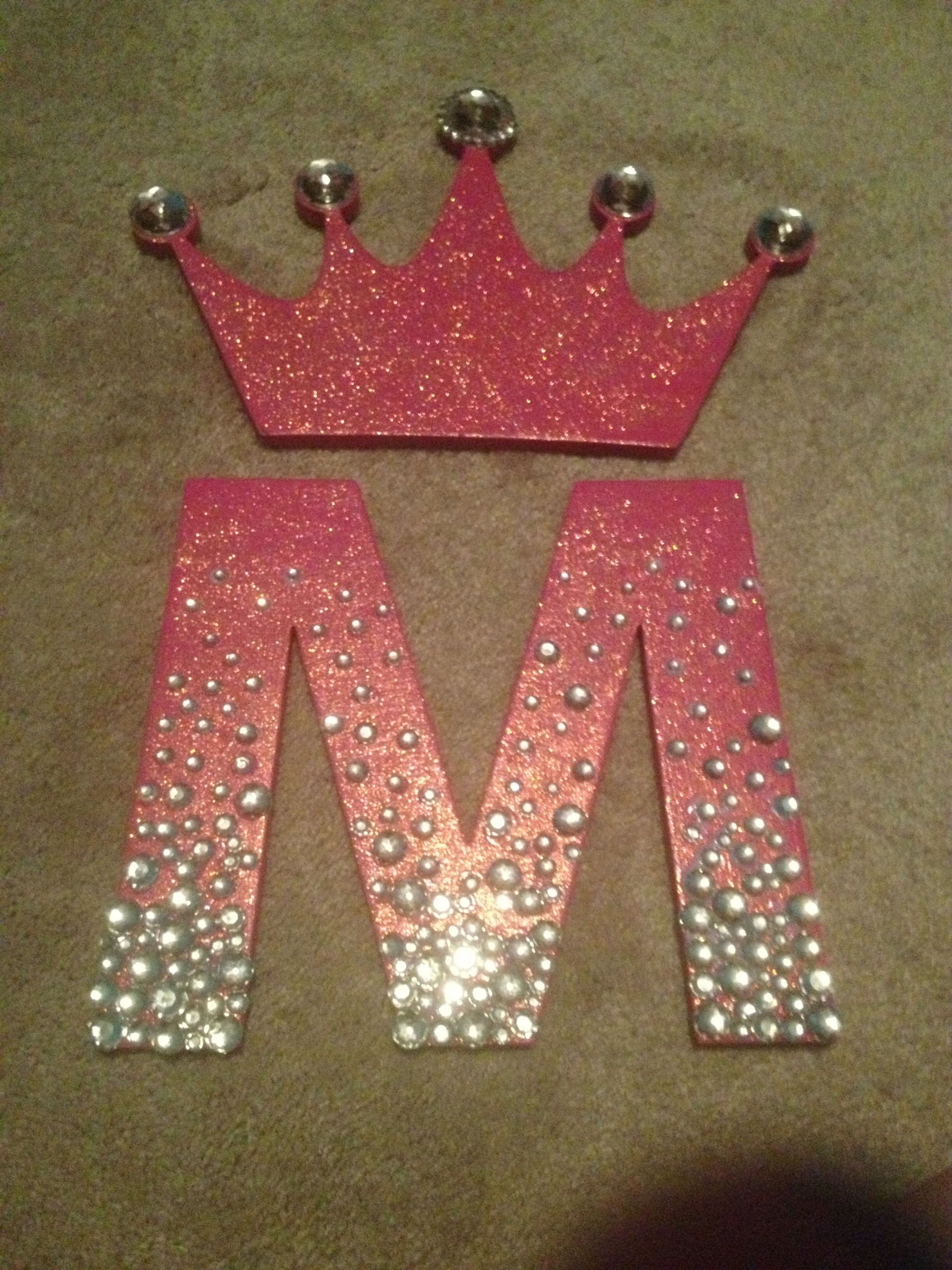 DIY Glitter Wooden Letters
 Letters painted and modge podged before adding glitter