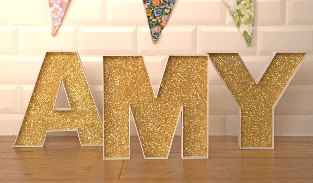 DIY Glitter Wooden Letters
 How to Decorate Fillable Wooden Letters