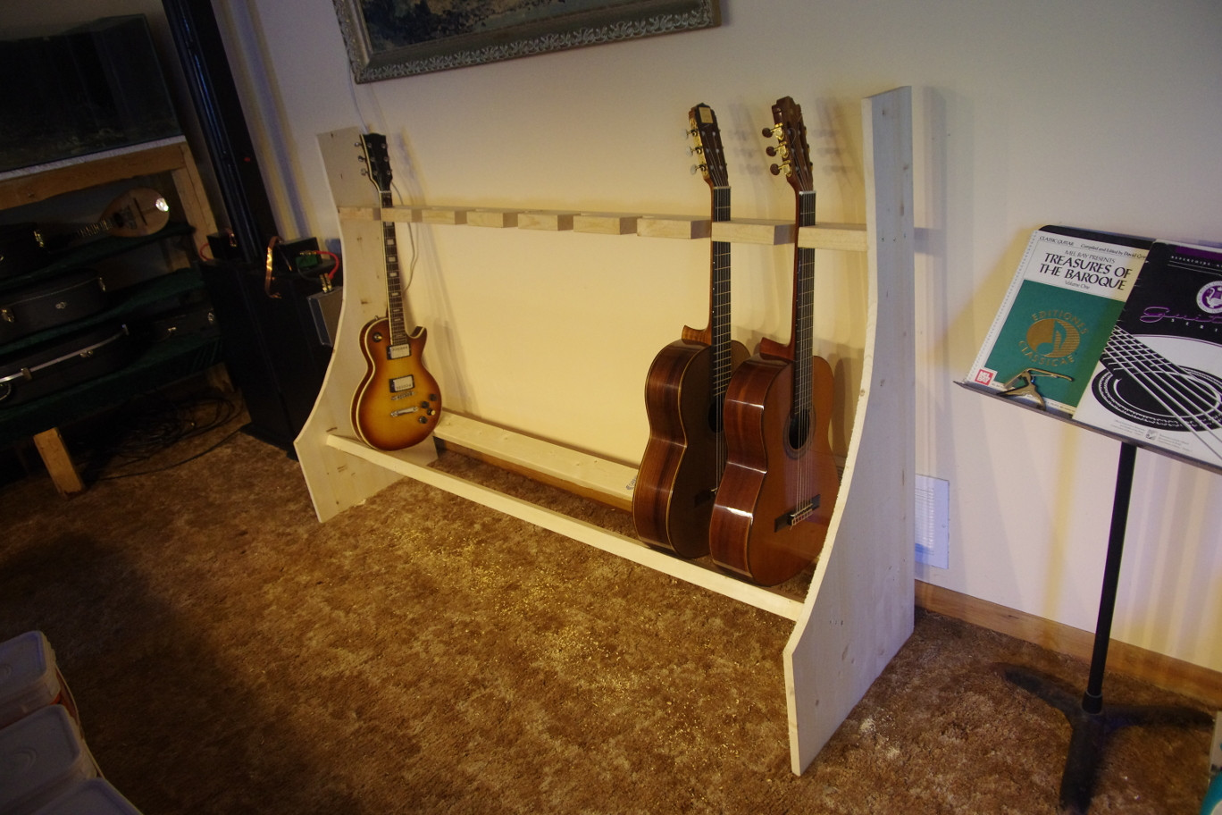 DIY Guitar Case Rack
 diy guitar rack