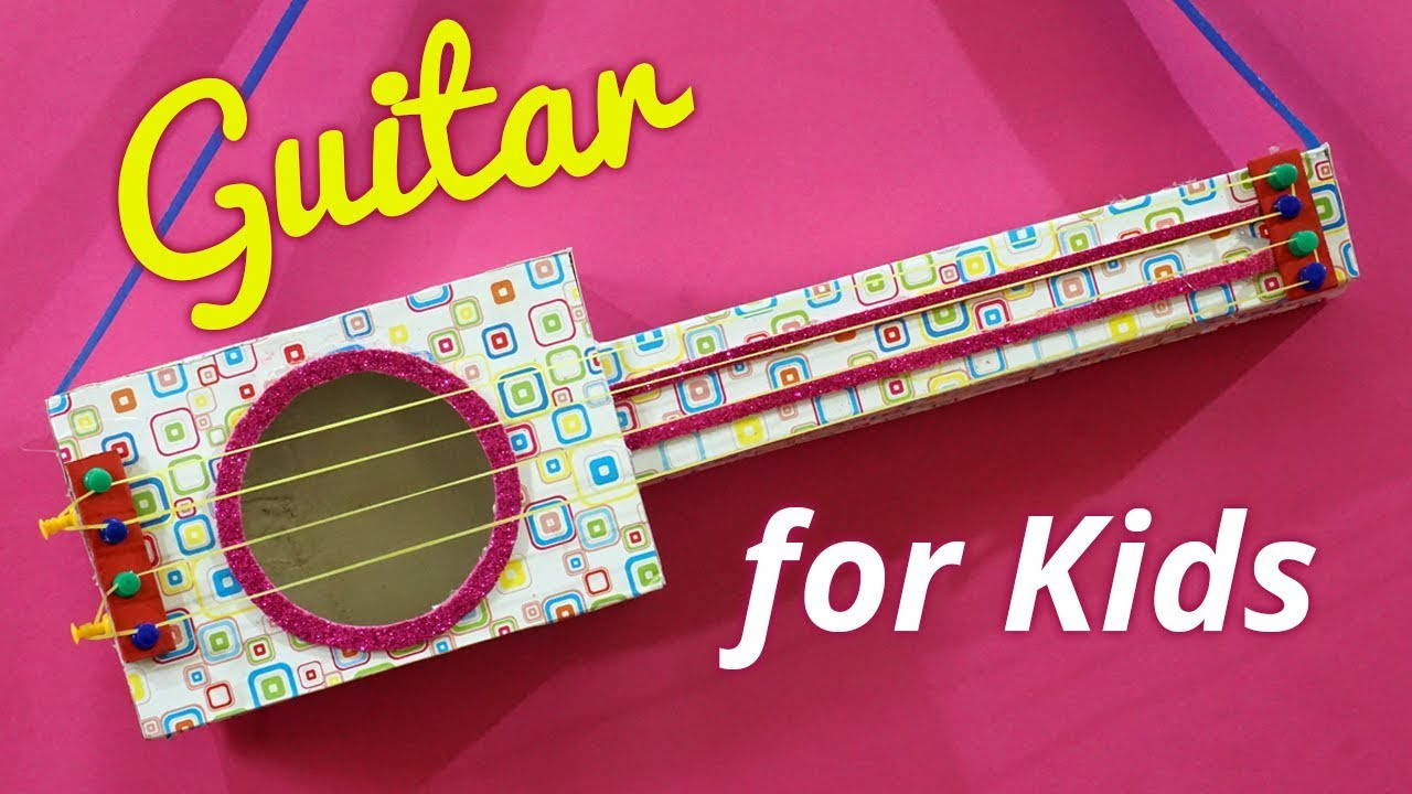 DIY Guitar For Kids
 Easy Kid Activities & Best Out of Waste from Cardboard