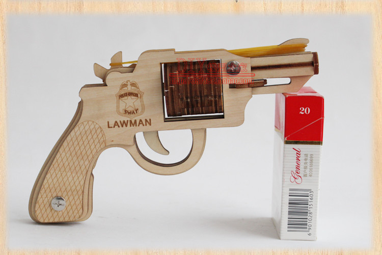 DIY Gun Kit
 DIY 6 Bursts Wooden Rubber Band Shooter Revolver Kits