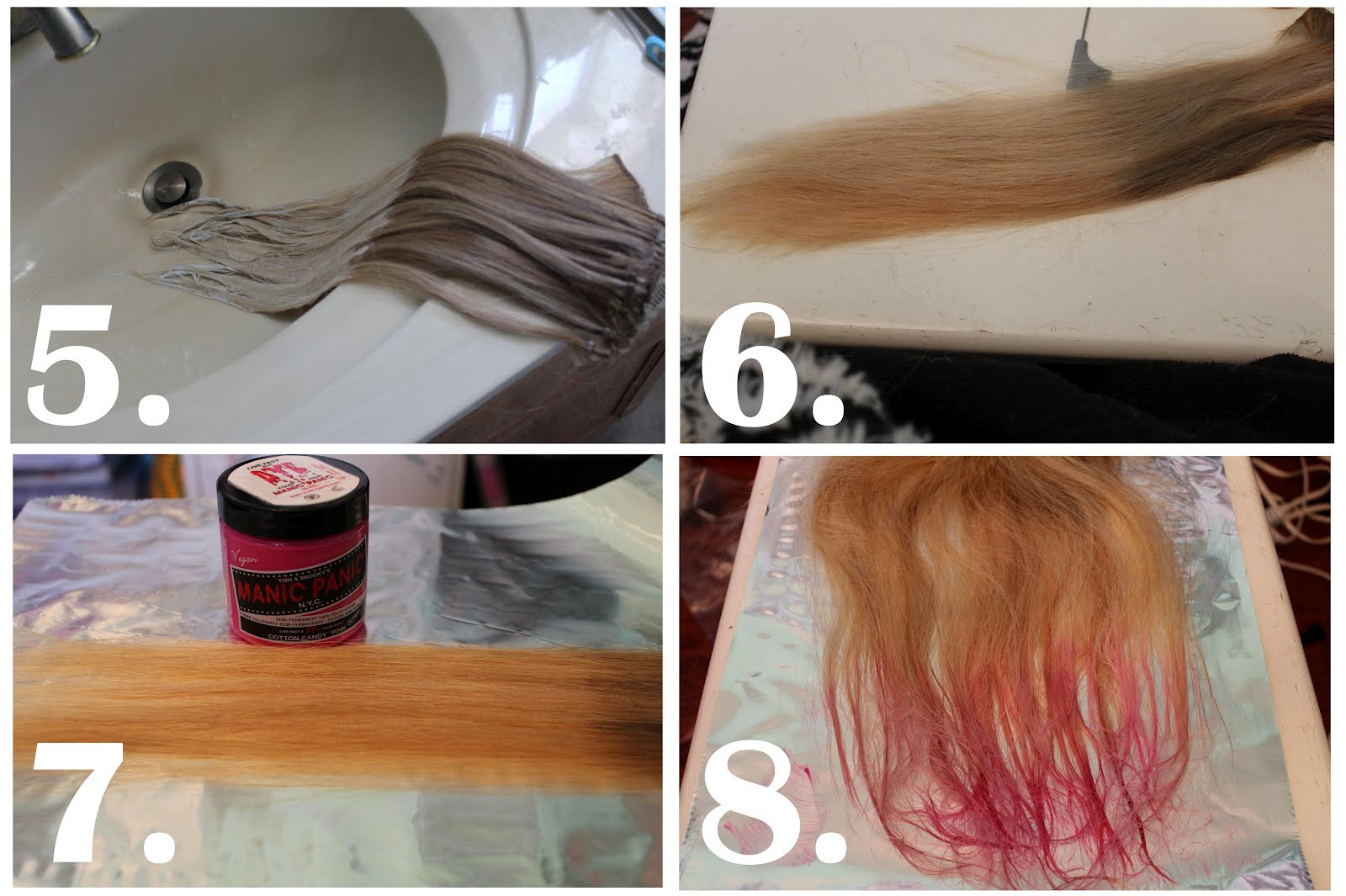 DIY Hair Bleach
 sincerely truly scrumptious DIY Dip Dyed Extensions