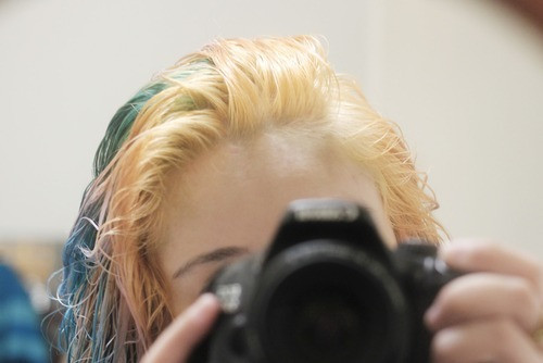 DIY Hair Bleach
 Bleaching From Green Dyeing Turquoise Hair DIY