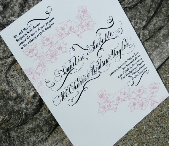 DIY Handwritten Wedding Invitations
 Items similar to Wedding Invitations Handwritten with