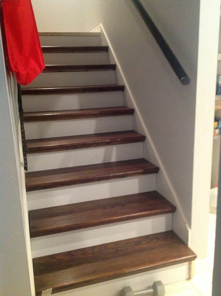 DIY Hardwood Staircase
 From Carpet to Wood Stairs Redo Cheater Version