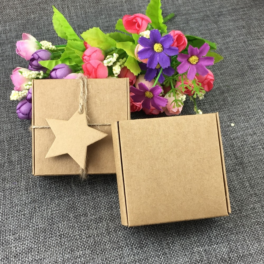 DIY Jewelry Gift Boxes
 1000pcs Blank Paper Boxes Kraft Gift Box Packing Box With
