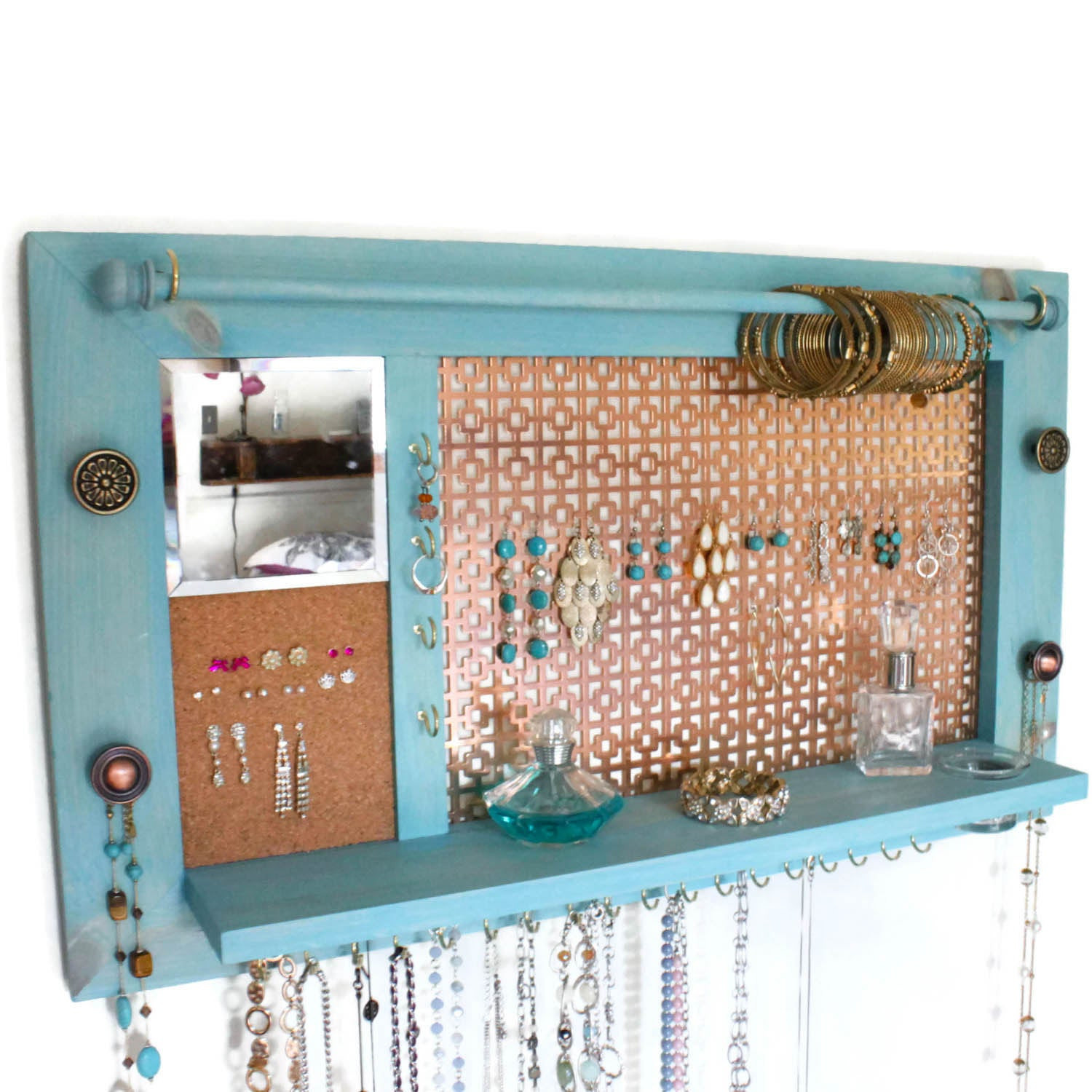 DIY Jewelry Organizers
 Jewelry Organizer Jewelry Hanger Wooden Wall Hanging