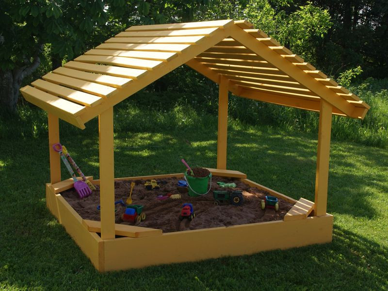 DIY Kids Sandbox
 Details about PLANS to build a 6 x 6 covered sandbox