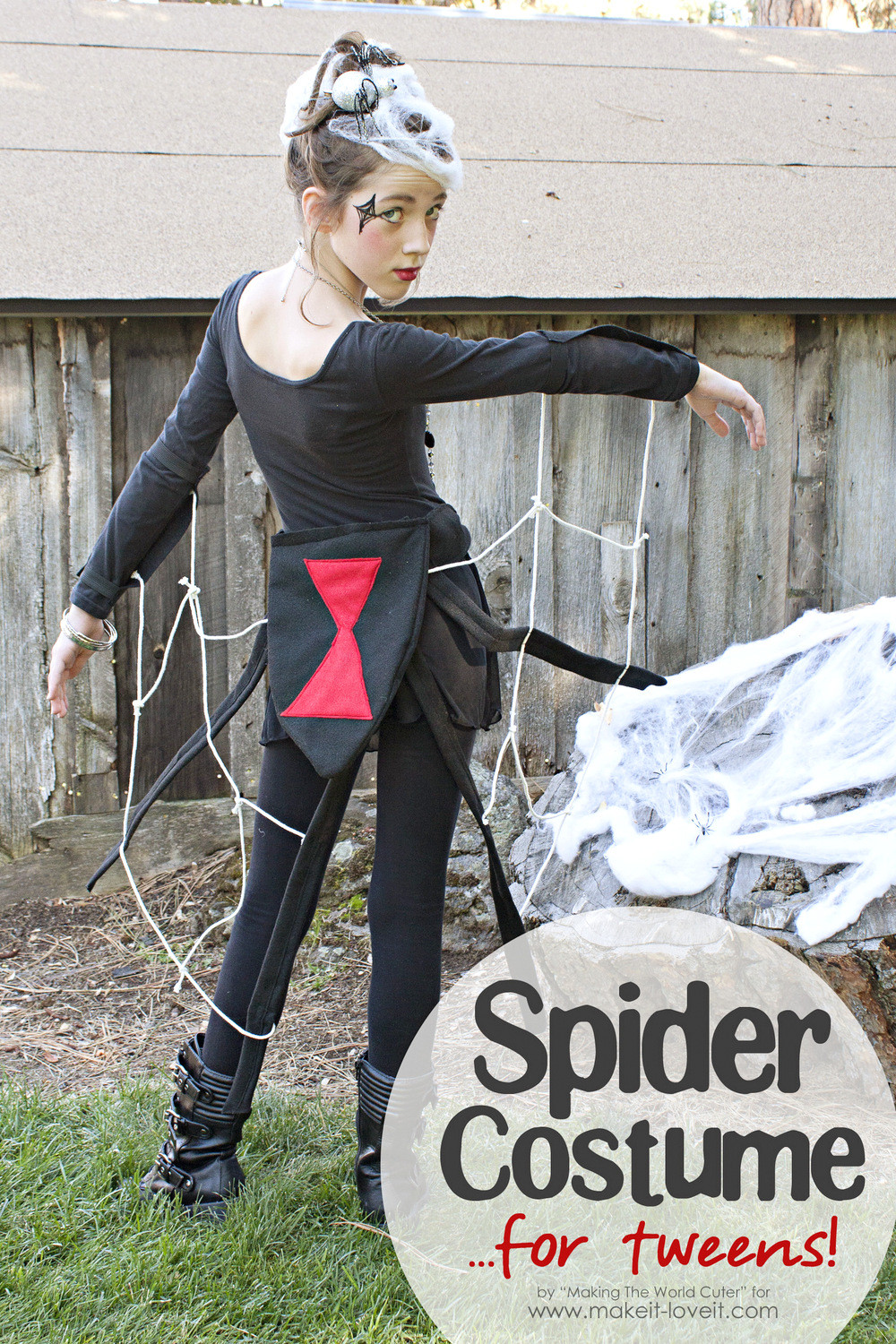 DIY Kids Spider Costume
 DIY Spider Costume for Tweens Teens or any age really