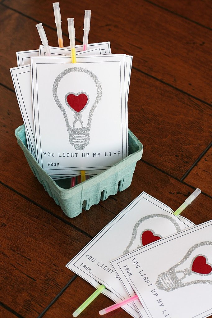 DIY Kids Valentine Cards
 You Light Up My Life Valentines
