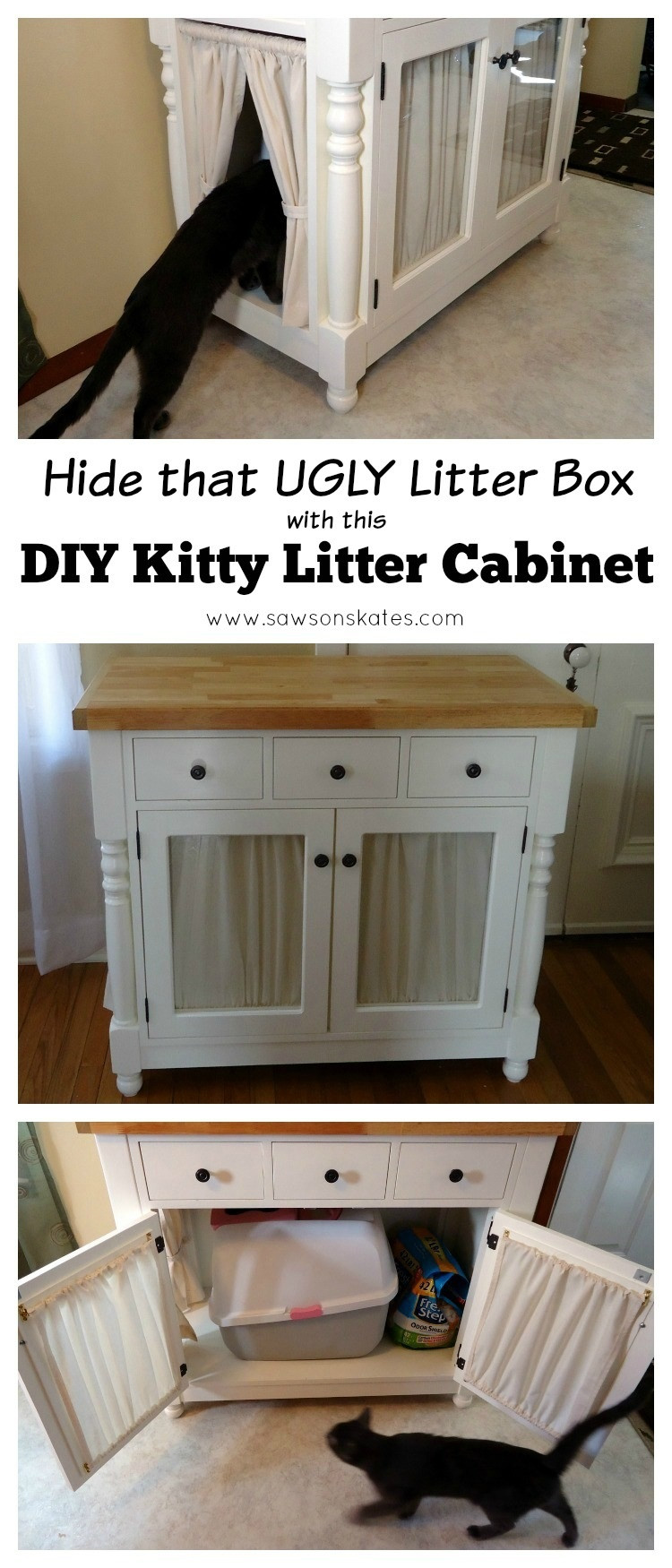 DIY Kitty Litter
 DIY Kitty Litter Cabinet Hides UGLY Litter Box