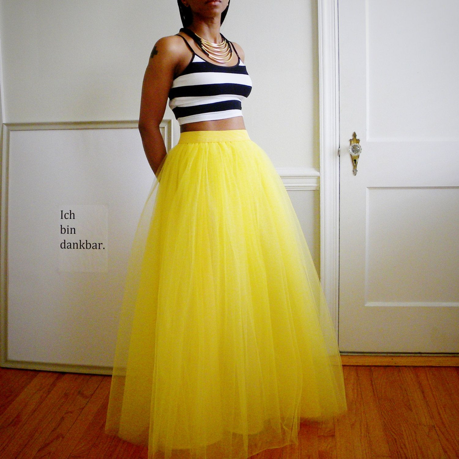 DIY Long Tulle Skirt For Adults
 Tutu Cute Skirt Maxi Yellow & Other Colors by 2live2love