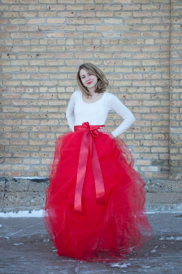DIY Long Tulle Skirt For Adults
 Make a red tulle skirt Shades of Me Sewing Series
