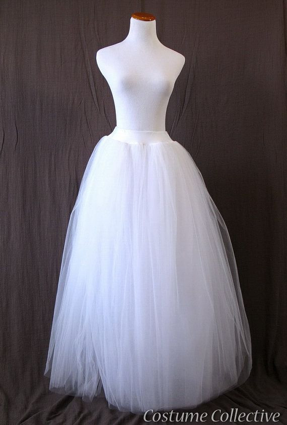 DIY Long Tulle Skirt For Adults
 PERFECT or Snow Fairy costume Long White Tulle Skirt