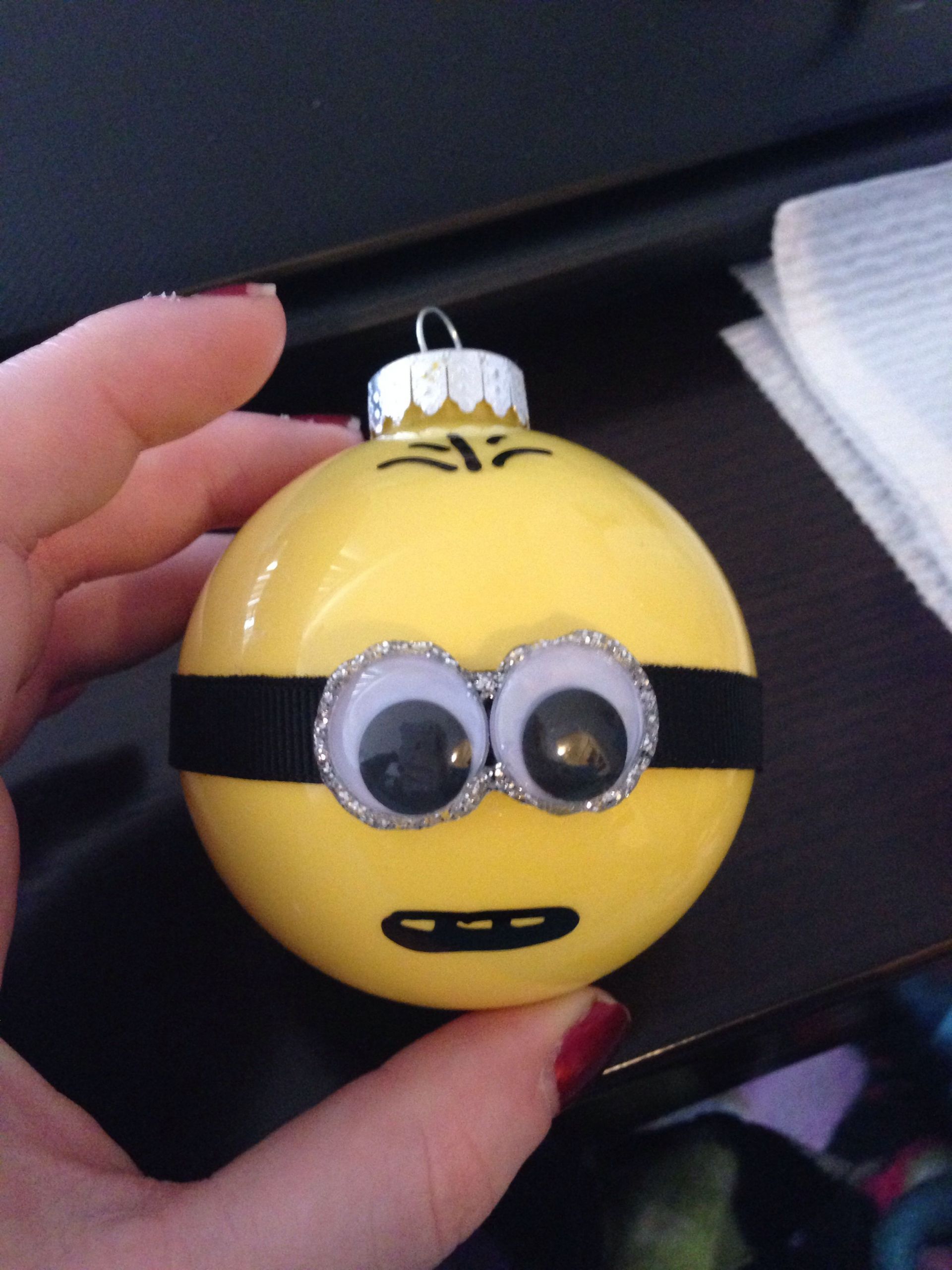 DIY Minion Christmas Ornaments
 Minion ornaments I bought all of the materials from