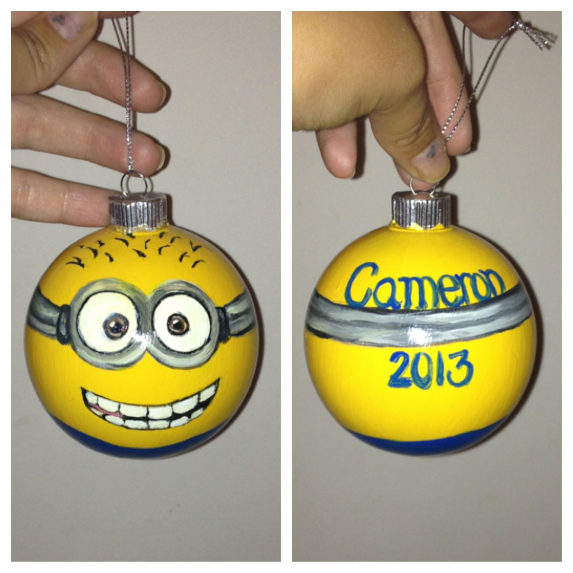 DIY Minion Christmas Ornaments
 Minion ornament I painted My page is called
