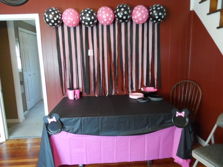 DIY Minnie Mouse Party Decorations
 Cute DIY Minnie Mouse party decor but I think I ll switch