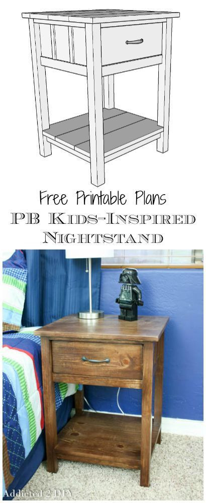 DIY Nightstands Plans
 Printable Plans PB Kids Inspired Nightstand