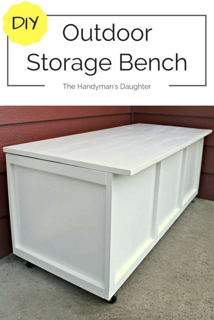 DIY Outdoor Bench With Storage
 DIY Outdoor Storage Bench Take Two The Handyman s Daughter