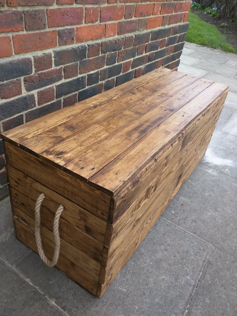 DIY Outdoor Bench With Storage
 Long Rustic Storage Bench Ana white in 2019
