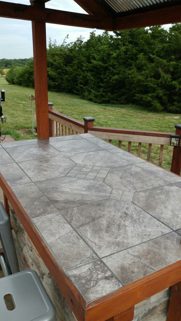 DIY Outdoor Countertops
 Outside bar top tile in 2019