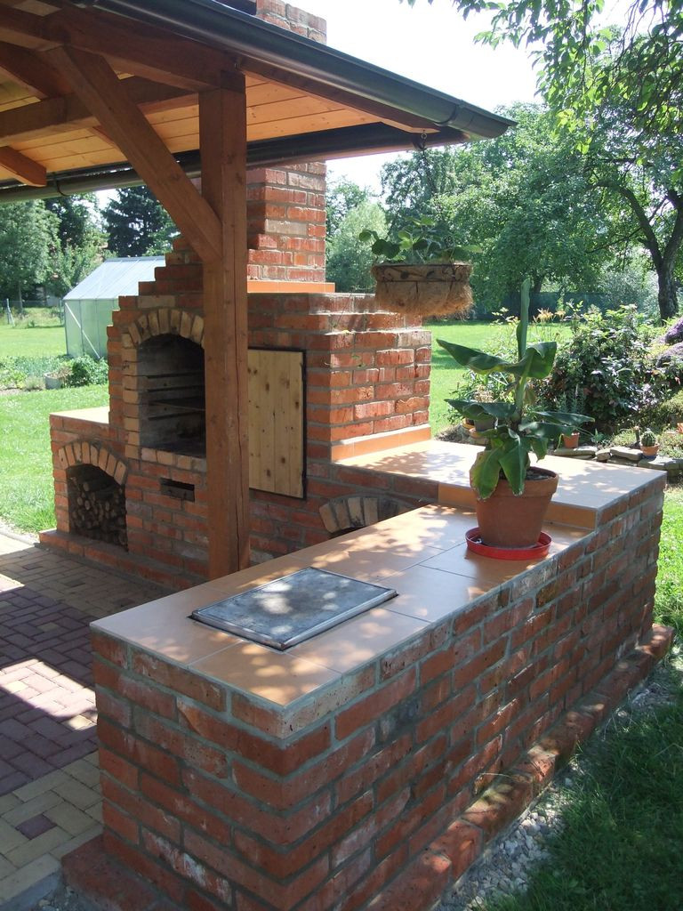 DIY Outdoor Grill
 DIY Outdoor Fireplace With BBQ Grill brick