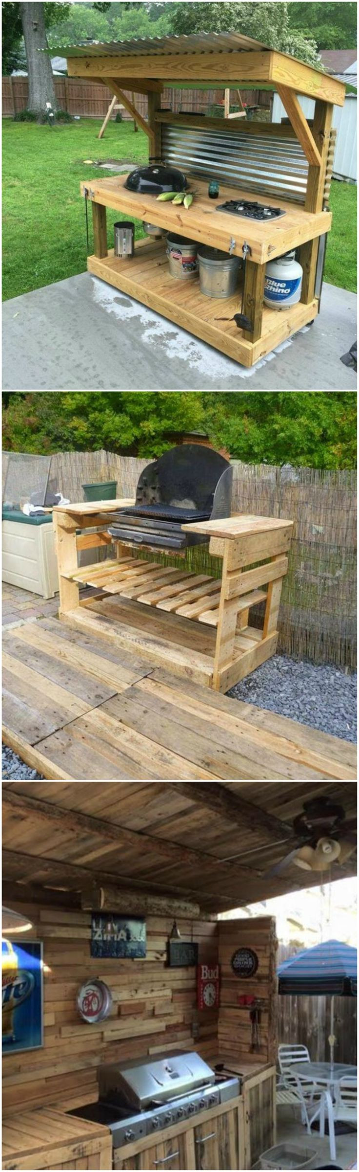 DIY Outdoor Grilling Station
 Upcycled Pallet Outdoor Grill DIY