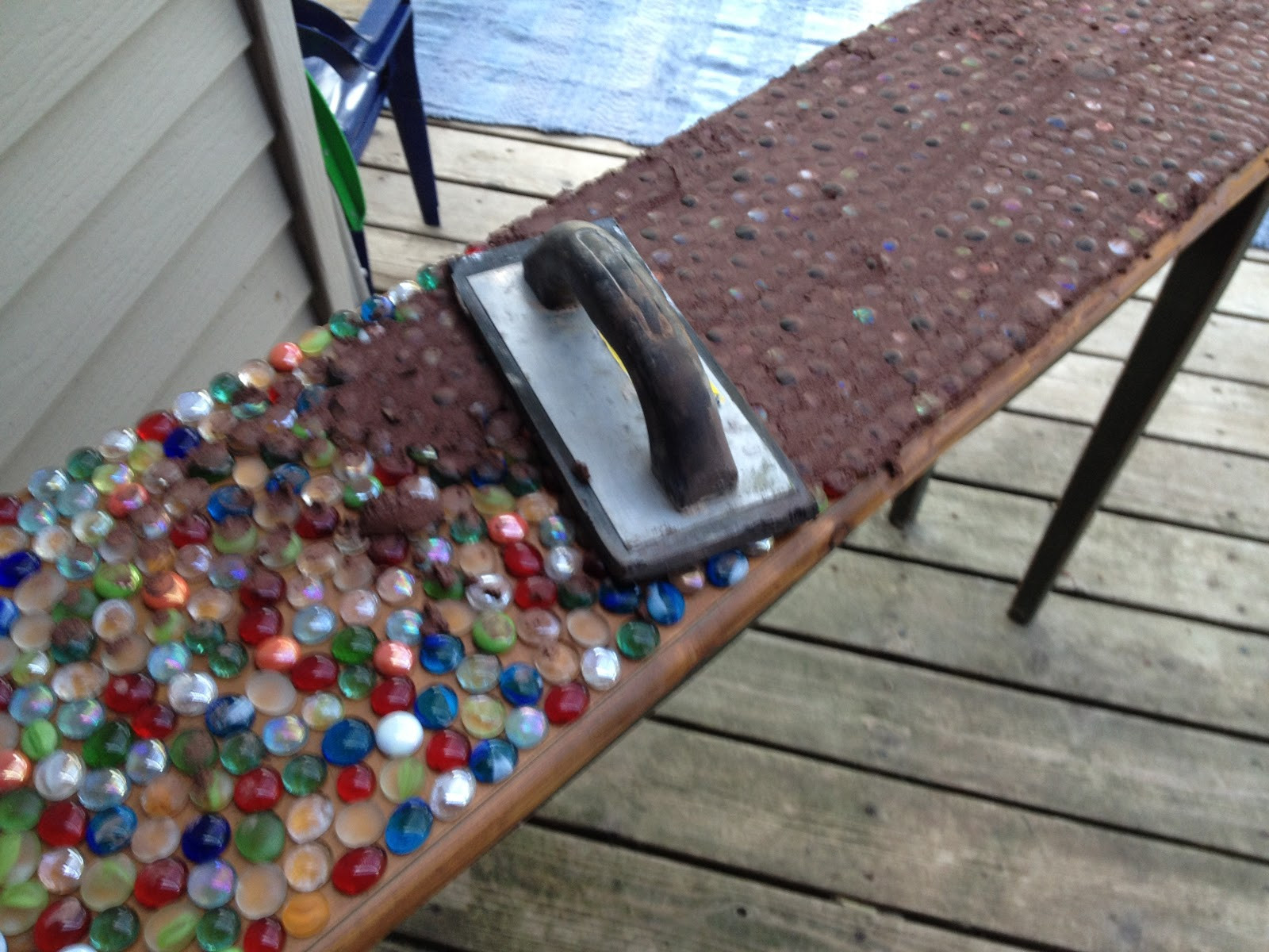 DIY Outdoor Mosaic Table
 Junk Mail Gems DIY Marble Mosaic Table Top