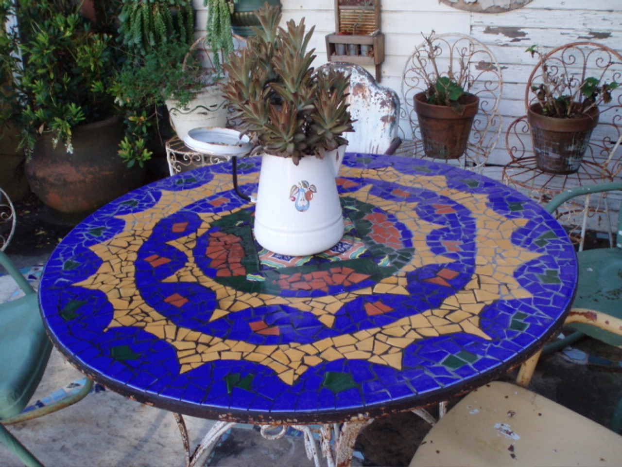 DIY Outdoor Mosaic Table
 Patio tiles ideas diy mosaic tile kit diy broken tile