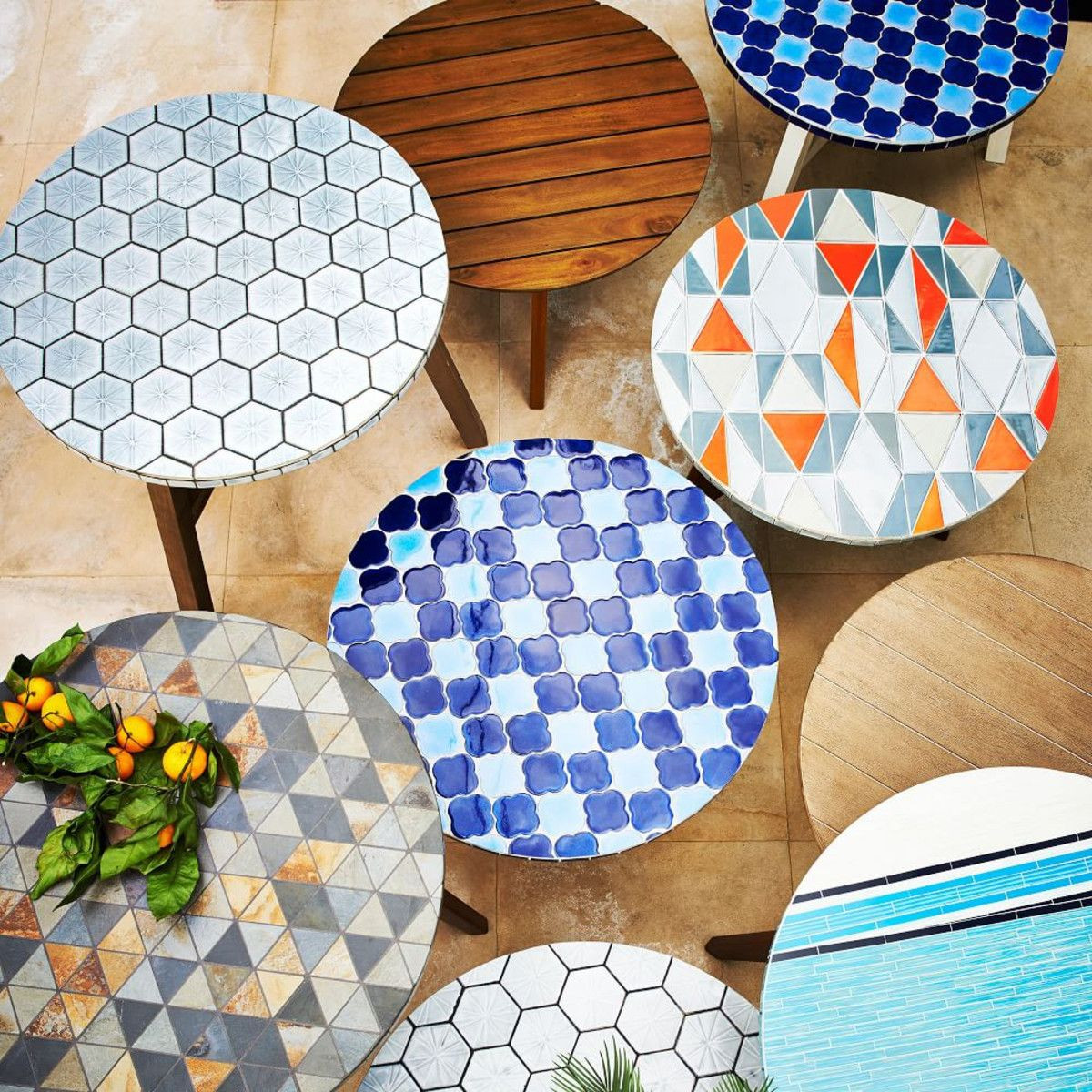 DIY Outdoor Mosaic Table
 Mosaic Tiled Bistro Table Mid Century Orange