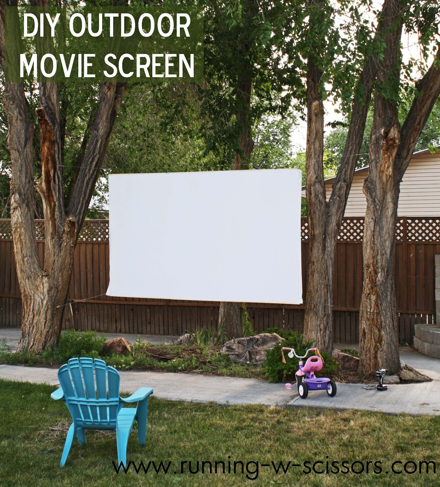 DIY Outdoor Projection Screen
 DIY Outdoor Movie Screen Running With Scissors