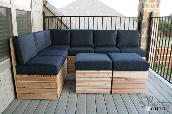 DIY Outdoor Sectional Plans
 DIY Modular Outdoor Seating Shanty 2 Chic