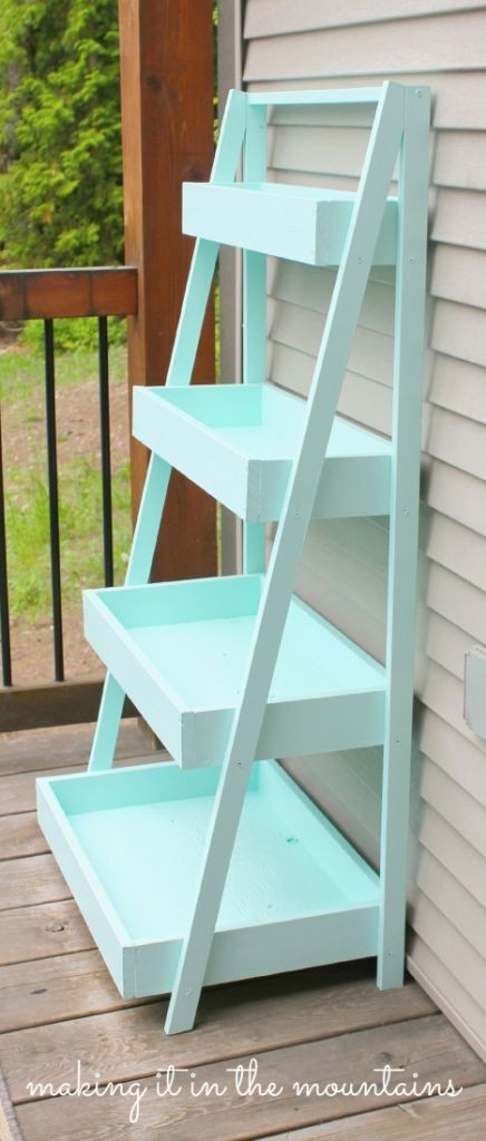 DIY Outdoor Shelves
 DIY Ladder Shelf