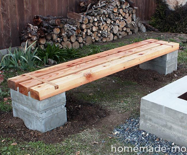 DIY Outdoor Wooden Benches
 HomeMade Modern DIY Outdoor Concrete Bench