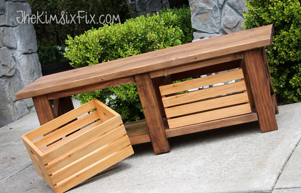 DIY Outdoor Wooden Benches
 DIY Outdoor Storage Benches
