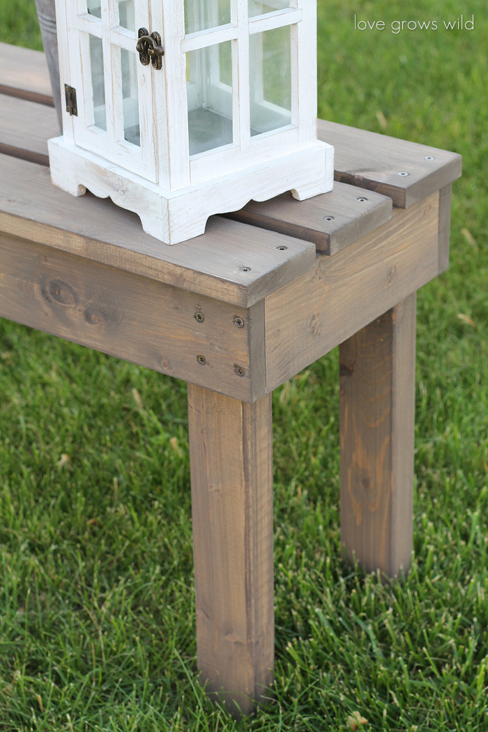 DIY Outdoor Wooden Benches
 Easy DIY Outdoor Bench Love Grows Wild