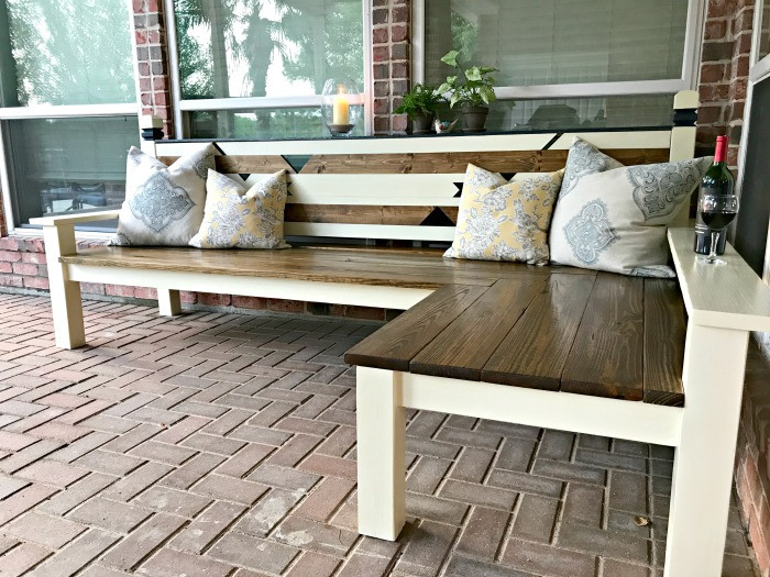 DIY Outdoor Wooden Benches
 L Shaped DIY Backyard Bench just $130 Abbotts At Home