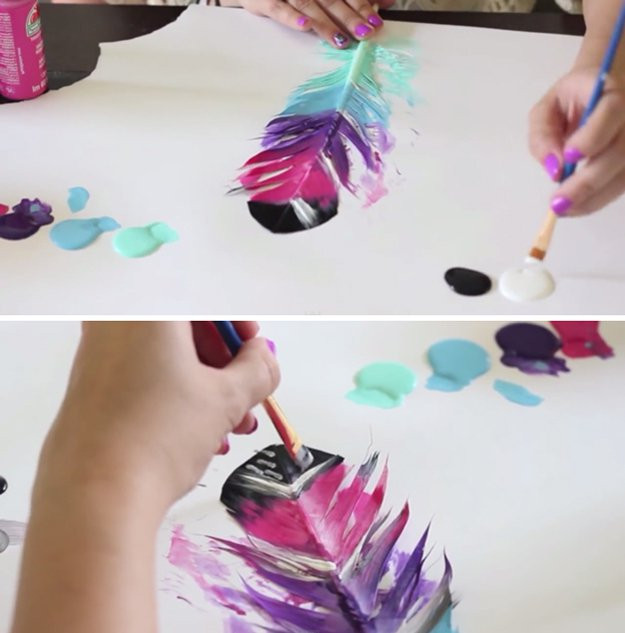 DIY Paint For Kids
 DIY Painted Feathers