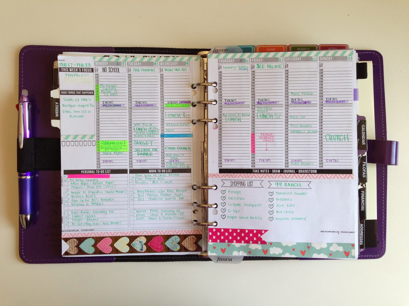 DIY Passion Planner
 Month in Review February 2014
