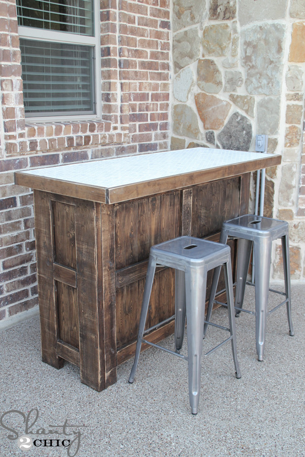 DIY Patio Bar Plans
 DIY Tiled Bar Free Plans and a Giveaway Shanty 2 Chic
