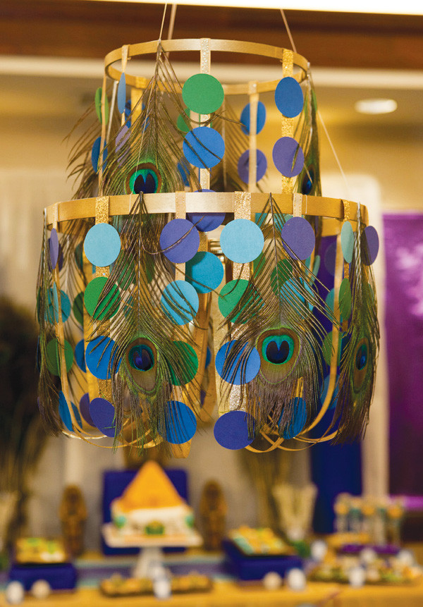 DIY Peacock Party Decorations
 "Jewel of the Nile" Egyptian Spa Party Hostess with the