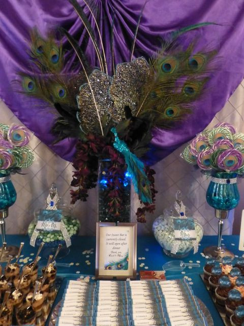 DIY Peacock Party Decorations
 Peacock Wedding Candy Buffet peacock candybuffet