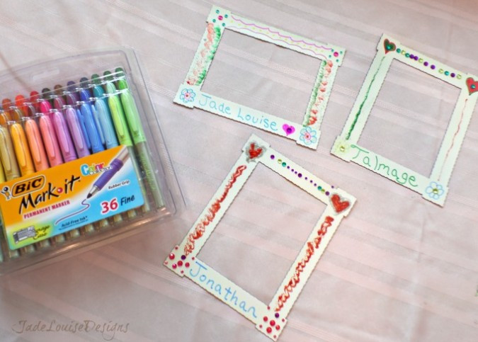 DIY Picture Frames For Kids
 Kids Craft DIY Magnet Fridge Frames with BIC Mark it marker