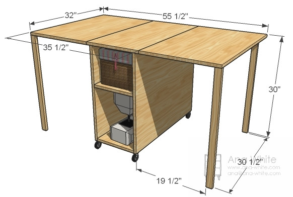 DIY Sewing Table Plans
 A Sewing Table for Small Spaces